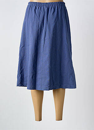 Jupe mi-longue coupe évasée bleu GRIFFON femme