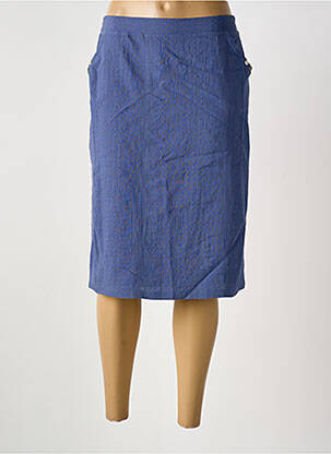 Jupe mi-longue coupe droite bleu clair GRIFFON femme