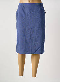 Jupe mi-longue coupe droite bleu clair GRIFFON femme