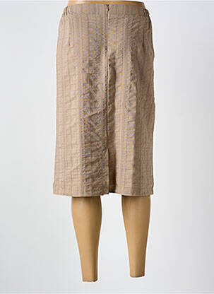 Jupe mi-longue coupe droite beige GRIFFON femme