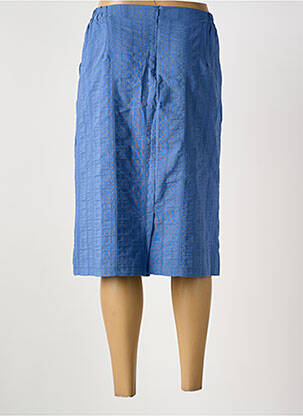 Jupe mi-longue coupe droite bleu GRIFFON femme