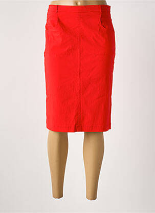 Jupe mi-longue coupe droite rouge GRIFFON femme