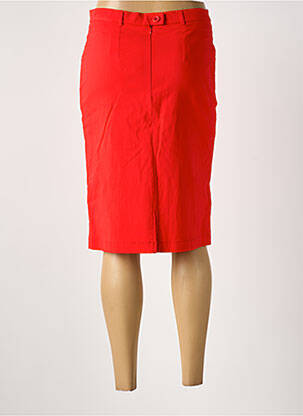 Jupe mi-longue coupe droite rouge GRIFFON femme