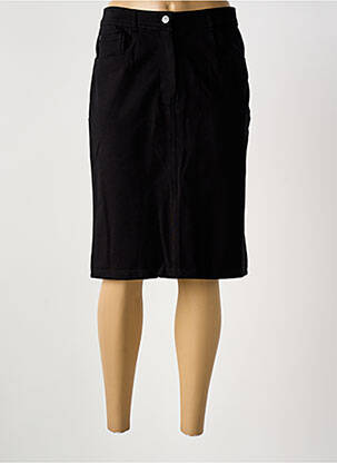Jupe mi-longue coupe droite noir GRIFFON femme
