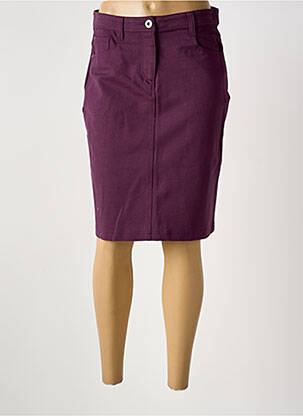 Jupe mi-longue stretch violet GRIFFON femme