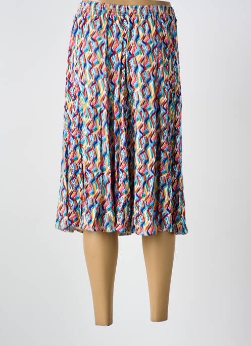 Jupe mi-longue coupe évasée bleu GRIFFON femme