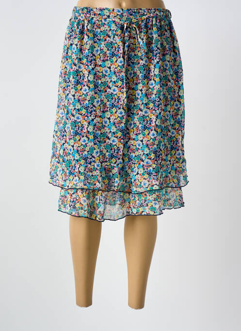 Jupe courte taille élastique bleu GRIFFON femme
