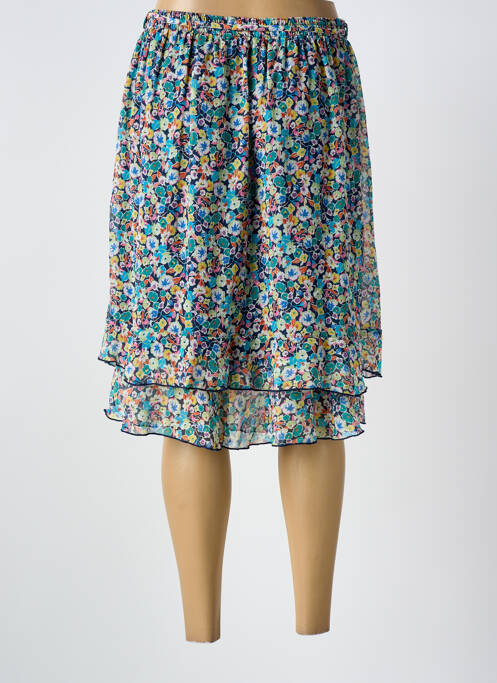 Jupe courte taille élastique bleu GRIFFON femme