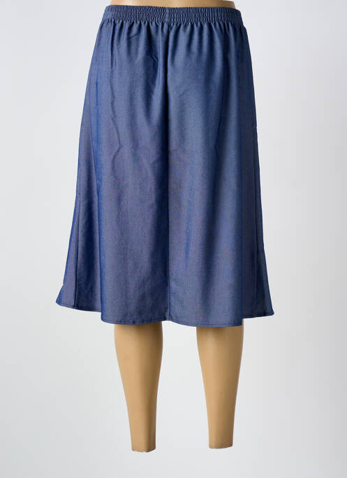 Jupe mi-longue coupe droite bleu GRIFFON femme