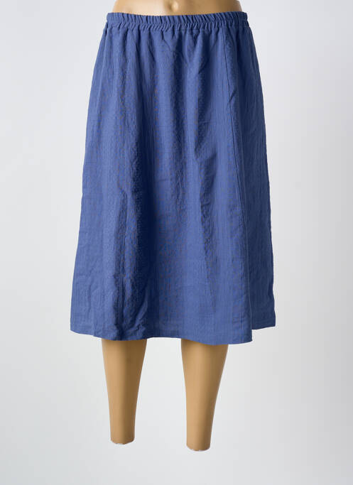 Jupe mi-longue coupe évasée bleu GRIFFON femme
