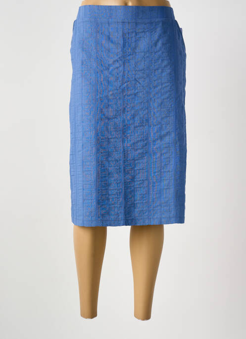 Jupe mi-longue coupe droite bleu GRIFFON femme