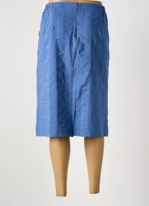 Jupe mi-longue coupe droite bleu GRIFFON femme