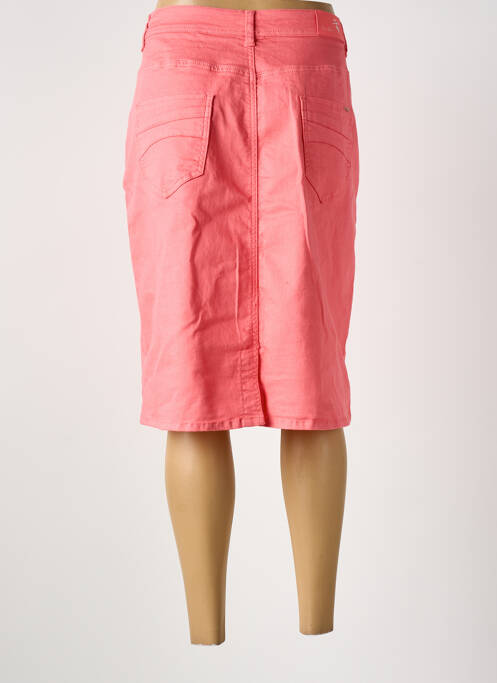 Jupe mi-longue coupe droite rose GRIFFON femme