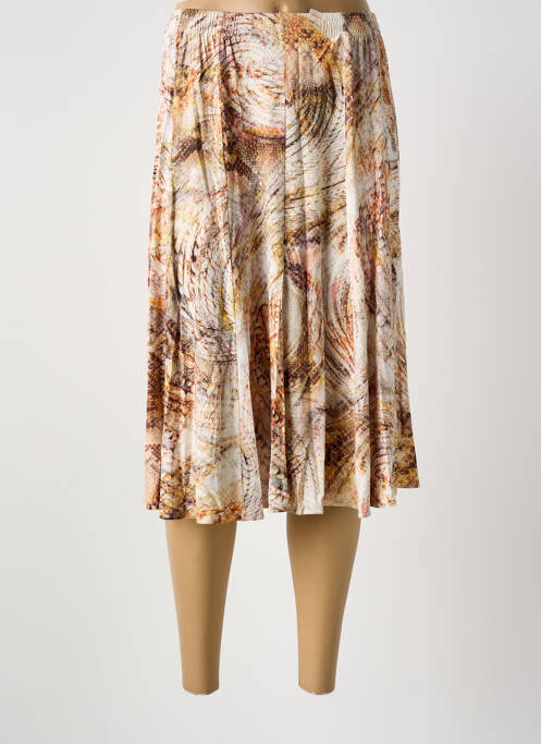 Jupe mi-longue coupe droite marron GRIFFON femme