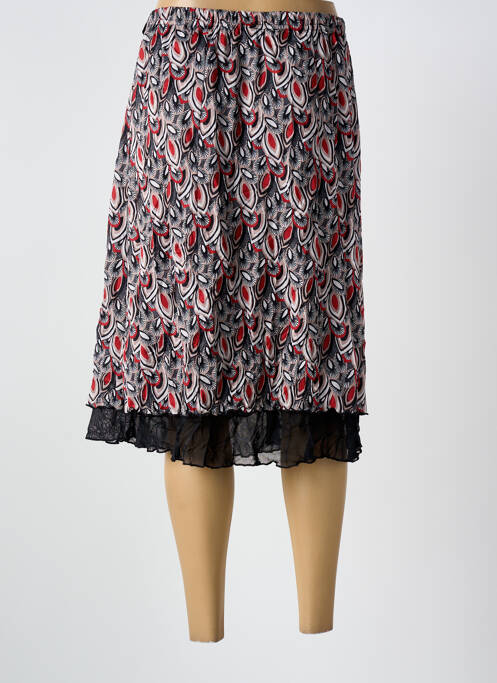 Jupe mi-longue noir GRIFFON femme