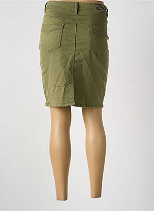 Jupe mi-longue stretch vert QUATRE VINGT JOURS femme
