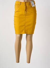 Jupe mi-longue taille normale jaune QUATRE VINGT JOURS femme