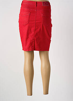 Jupe mi-longue stretch rouge QUATRE VINGT JOURS femme