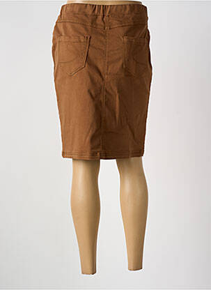 Jupe mi-longue stretch marron CONCEPT K femme