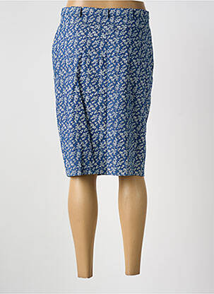 Jupe mi-longue stretch bleu GUY DUBOUIS femme