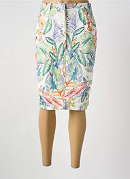 Jupe mi-longue taille normale blanc GUY DUBOUIS femme
