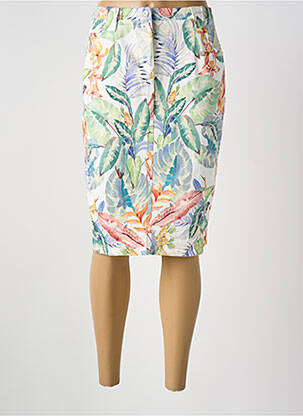 Jupe mi-longue taille normale blanc GUY DUBOUIS femme