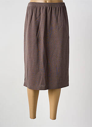 Jupe mi-longue coupe droite marron GRIFFON femme