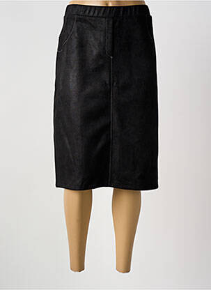Jupe mi-longue coupe droite noir GUY DUBOUIS femme