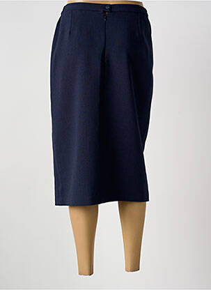 Jupe mi-longue stretch bleu GUY DUBOUIS femme