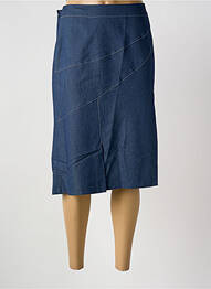Jupe mi-longue coupe droite bleu GUY DUBOUIS femme