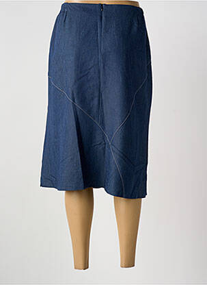 Jupe mi-longue stretch bleu GUY DUBOUIS femme