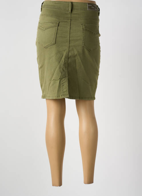 Jupe mi-longue stretch vert QUATRE VINGT JOURS femme