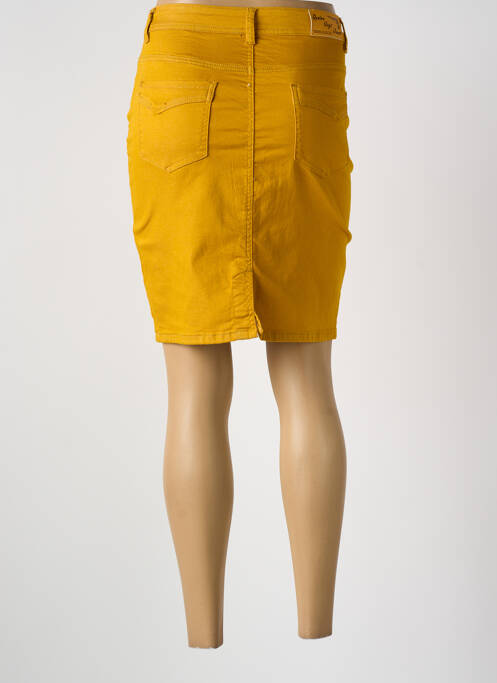 Jupe mi-longue taille normale jaune QUATRE VINGT JOURS femme