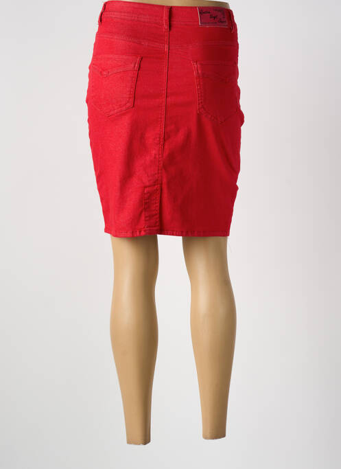 Jupe mi-longue taille normale rouge QUATRE VINGT JOURS femme