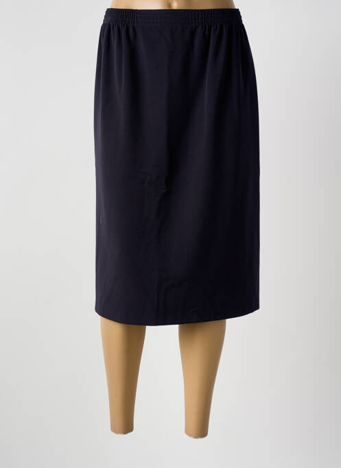 Jupe mi-longue coupe droite bleu GRIFFON femme