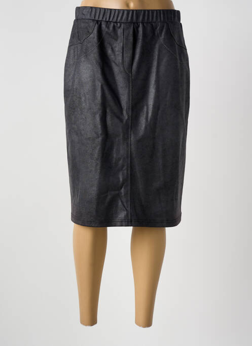 Jupe mi-longue coupe droite noir GUY DUBOUIS femme
