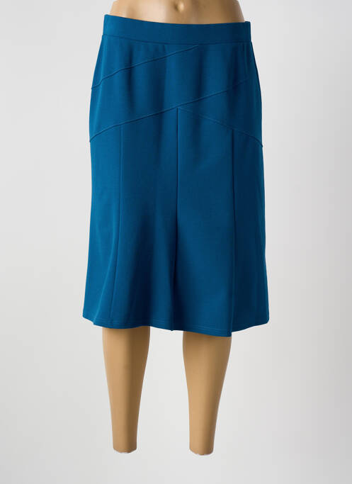Jupe mi-longue stretch bleu GUY DUBOUIS femme