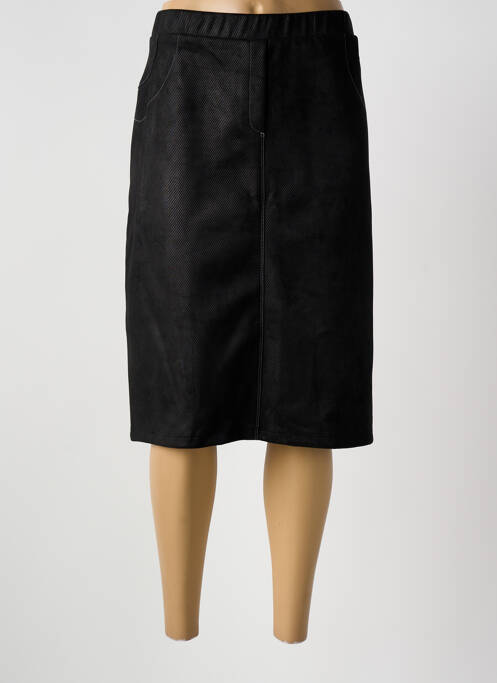 Jupe mi-longue coupe droite noir GUY DUBOUIS femme