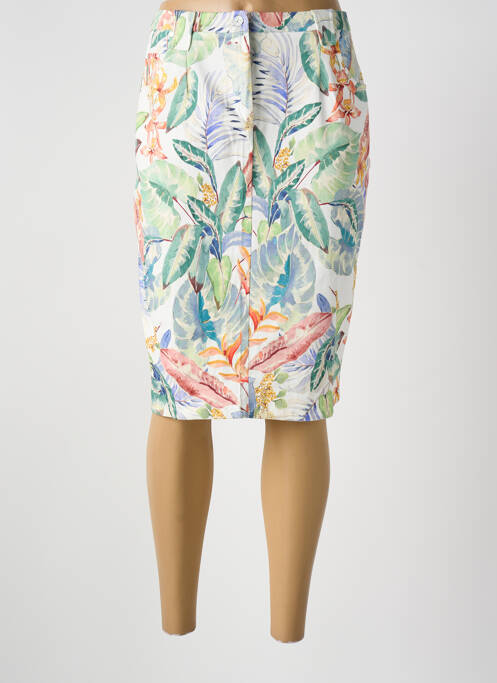 Jupe mi-longue blanc GUY DUBOUIS femme