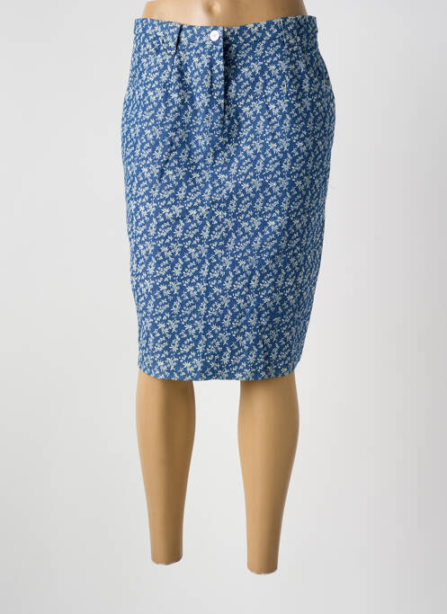 Jupe mi-longue bleu GUY DUBOUIS femme