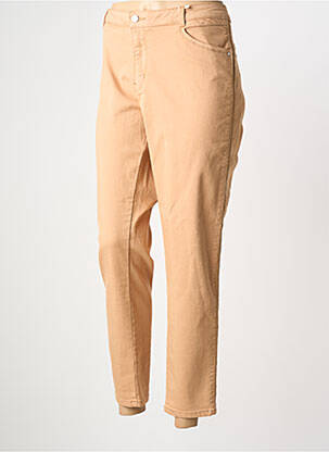 Pantalon slim tissage popeline taille normale beige C'EST BEAU LA VIE femme