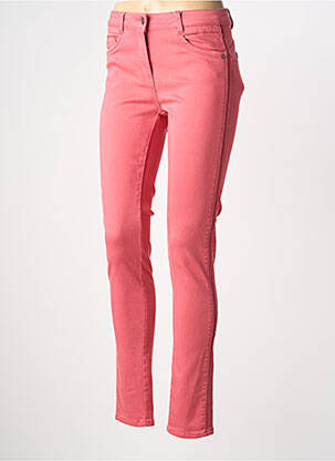 Pantalon slim tissage popeline taille normale rose C'EST BEAU LA VIE femme