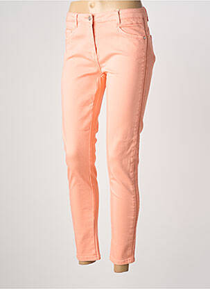 Pantalon slim tissage popeline taille normale orange C'EST BEAU LA VIE femme