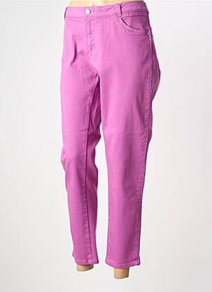 Pantalon slim tissage popeline taille normale violet C'EST BEAU LA VIE femme