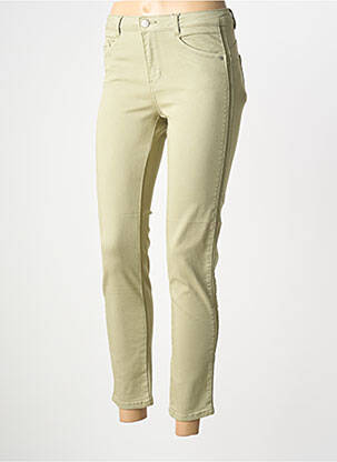Pantalon slim tissage popeline taille normale vert C'EST BEAU LA VIE femme