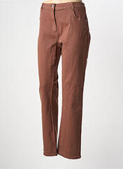 Jeans coupe droite marron C'EST BEAU LA VIE femme seconde vue