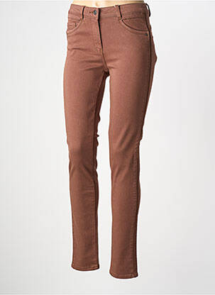 Pantalon slim marron C'EST BEAU LA VIE femme