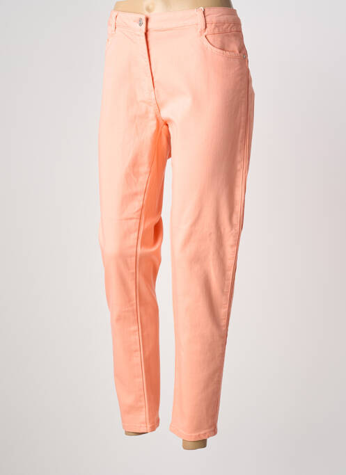Pantalon slim tissage popeline taille normale orange C'EST BEAU LA VIE femme