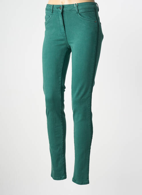Pantalon slim tissage popeline taille normale vert C'EST BEAU LA VIE femme