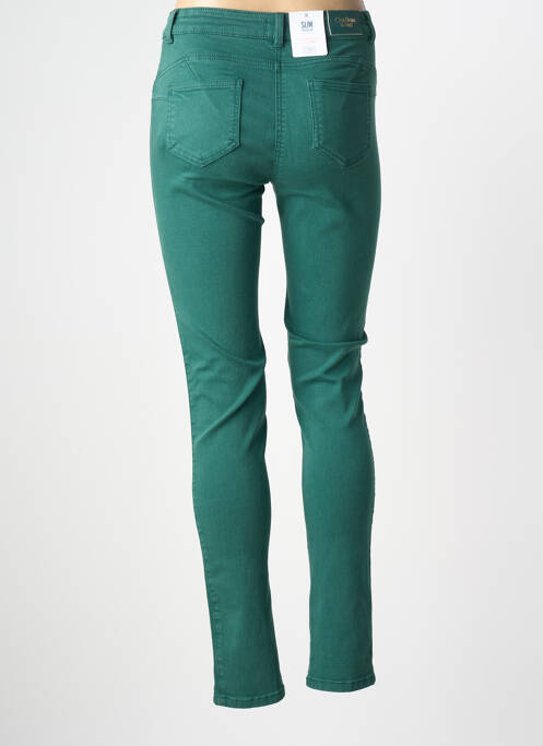 Pantalon slim tissage popeline taille normale vert C'EST BEAU LA VIE femme